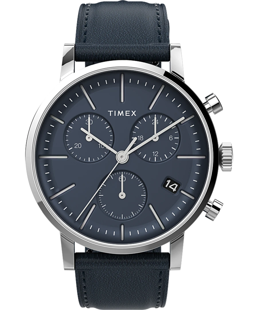 Timex Midtown Chronograph 40mm Leather Strap Watch TW2V36800