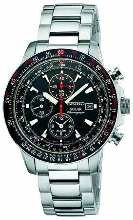 Seiko Solar Alarm Chrono Rotating Bezel Ssc007 - Mens Watch