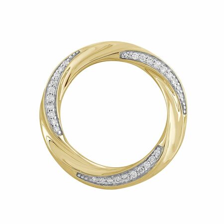 Pendant  With 0.1Ct Diamond In 9K Yellow Gold
