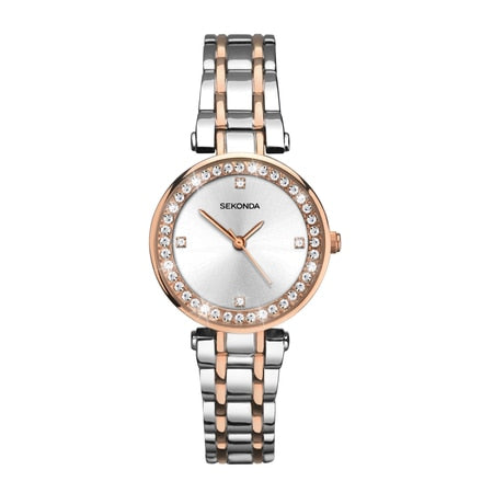 Sekonda Two Tone Case Silver Dial Womens Watch