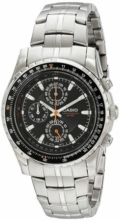 Casio Mtp4500D-1Av Slide Rule Bezel Aviator Satinless Steel Mens Watch