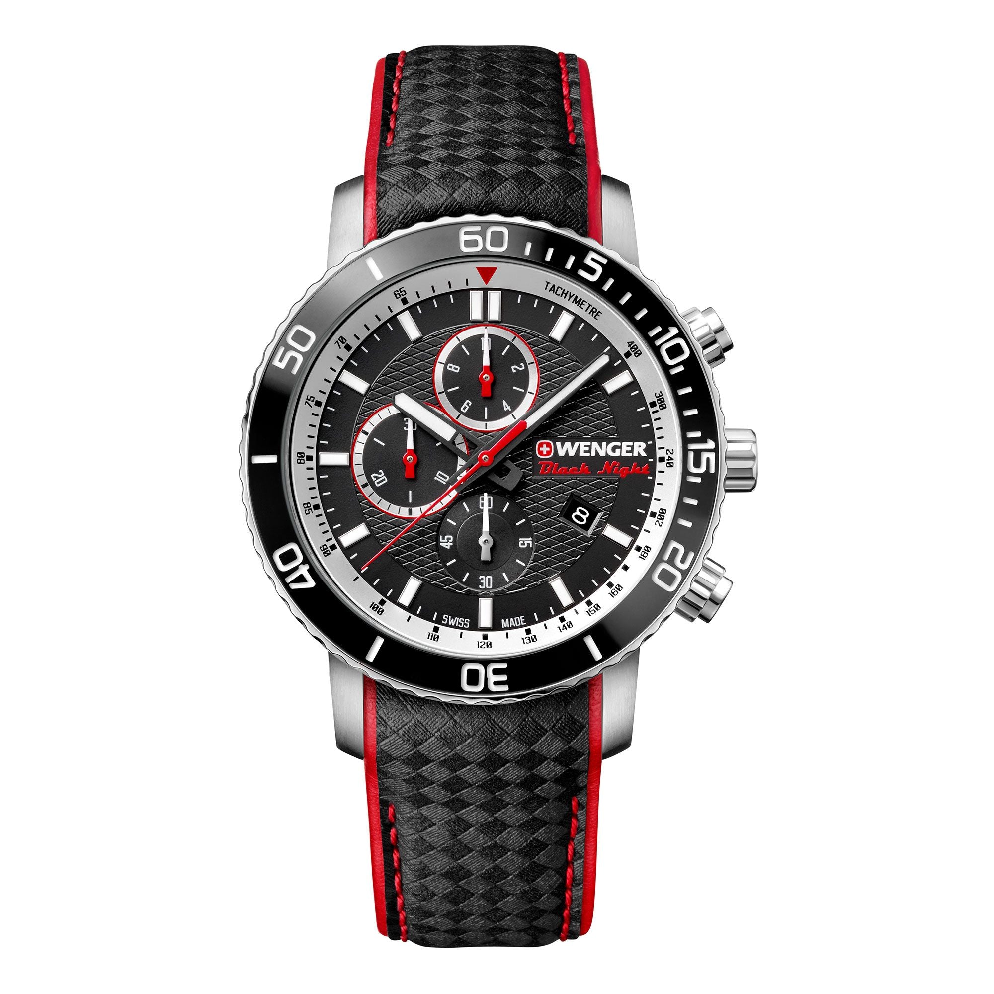 Wenger Roadster Chrono Black Dial Leather Watch 01.1843.105