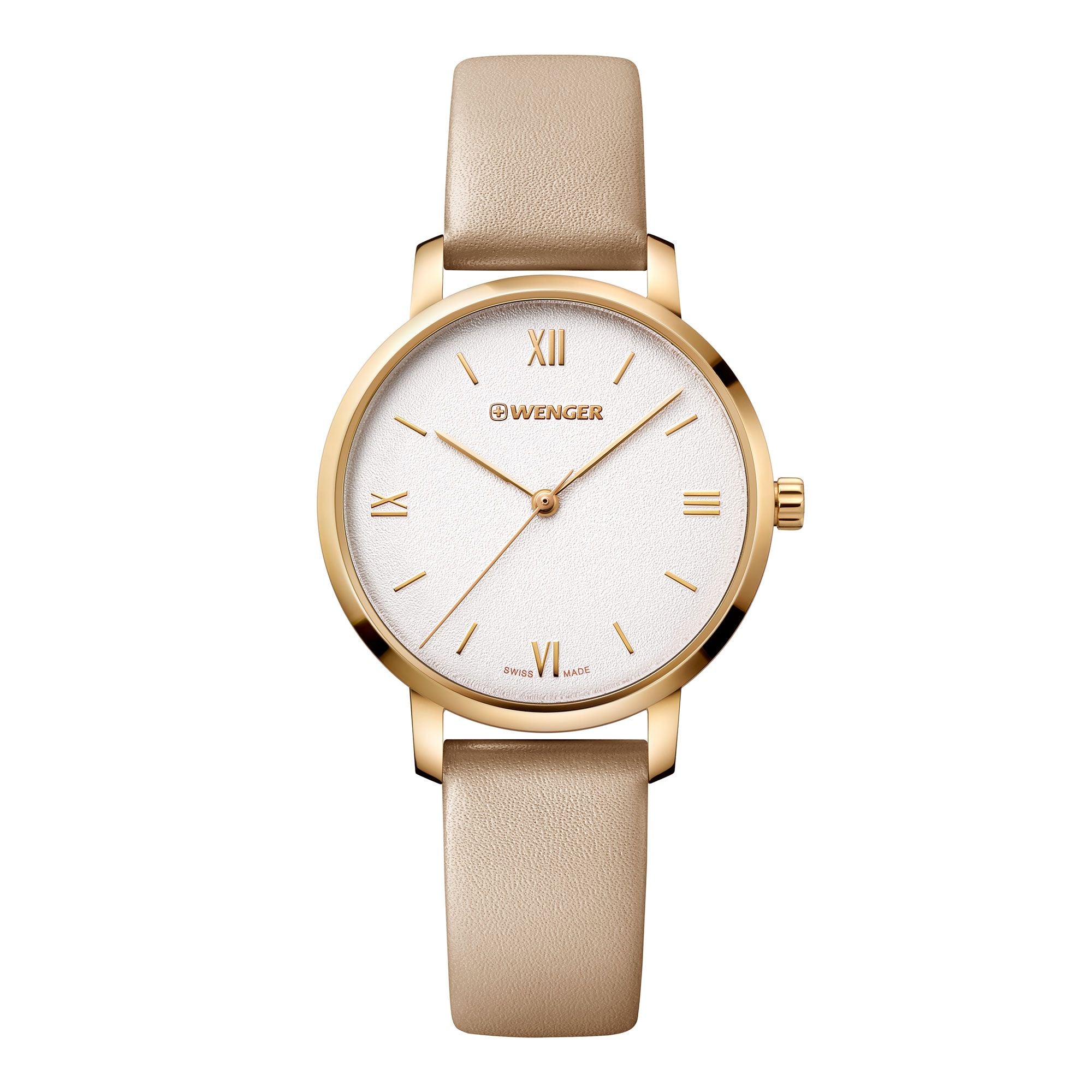 Wenger Metropolitan Donnissima Silver Dial Leather Watch 01.1731.105