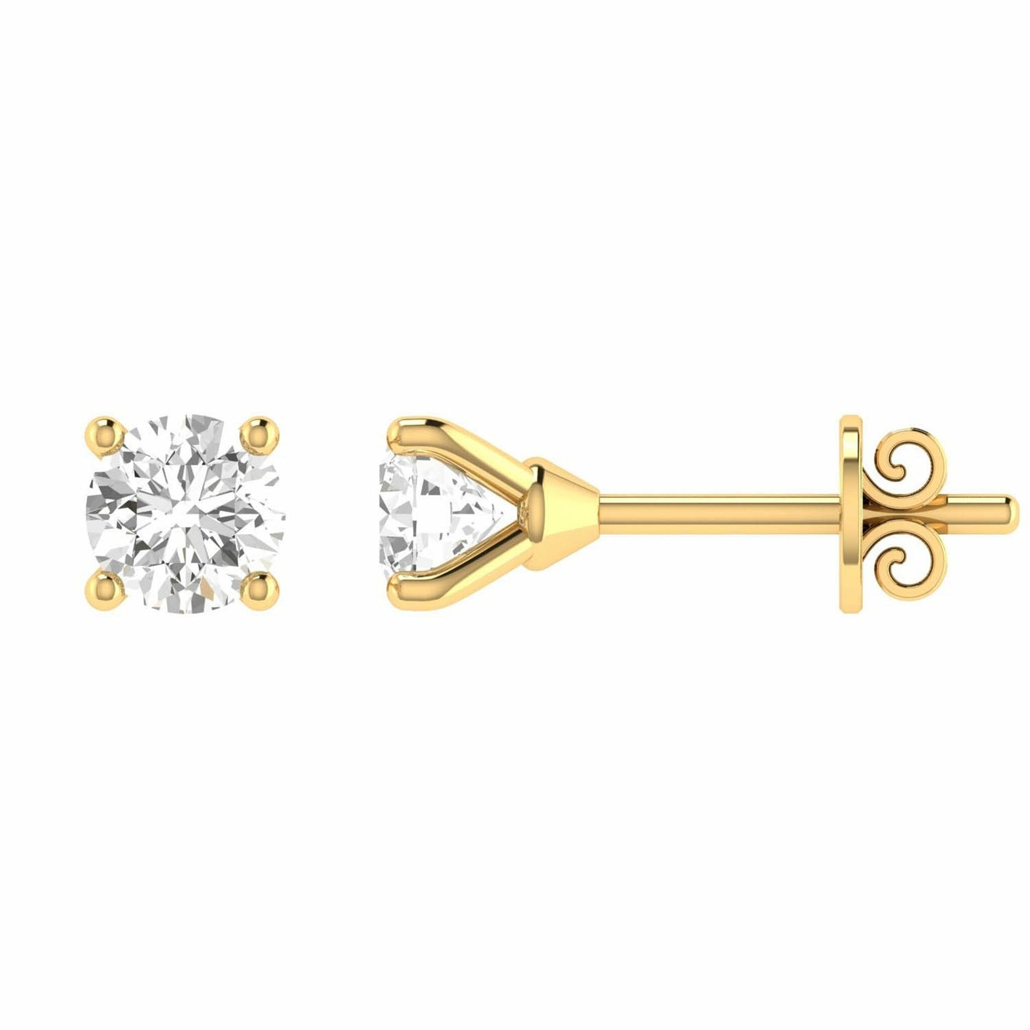 Diamond Stud Earrings With 0.30ct Diamonds In 18K Yellow Gold