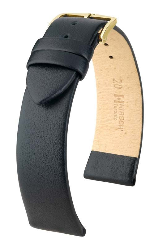 Hirsch Toronto M Flat Calfskin Black Leather Band