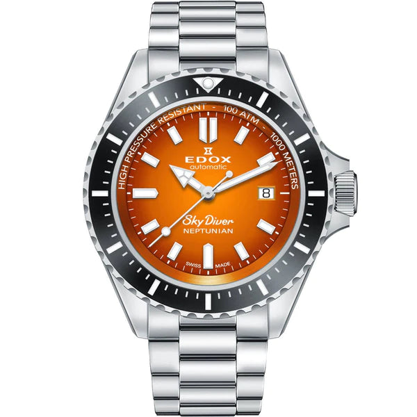 Edox Skydiver Automatic Orange Dial Men's Watch 801203NMODN