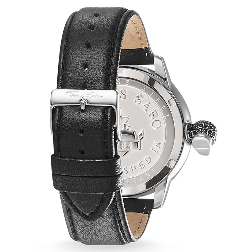 Thomas Sabo Karma Skull Black Leather Mens Watch