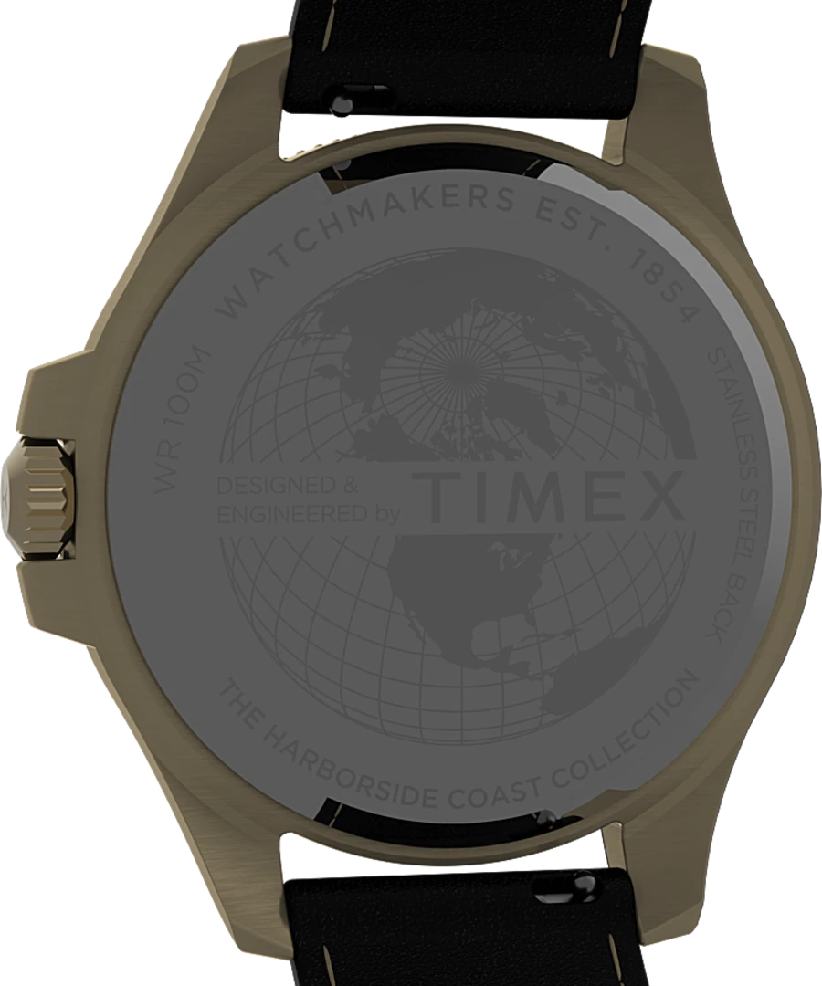 Timex Harborside Coast 43mm Leather Strap Watch TW2V42200