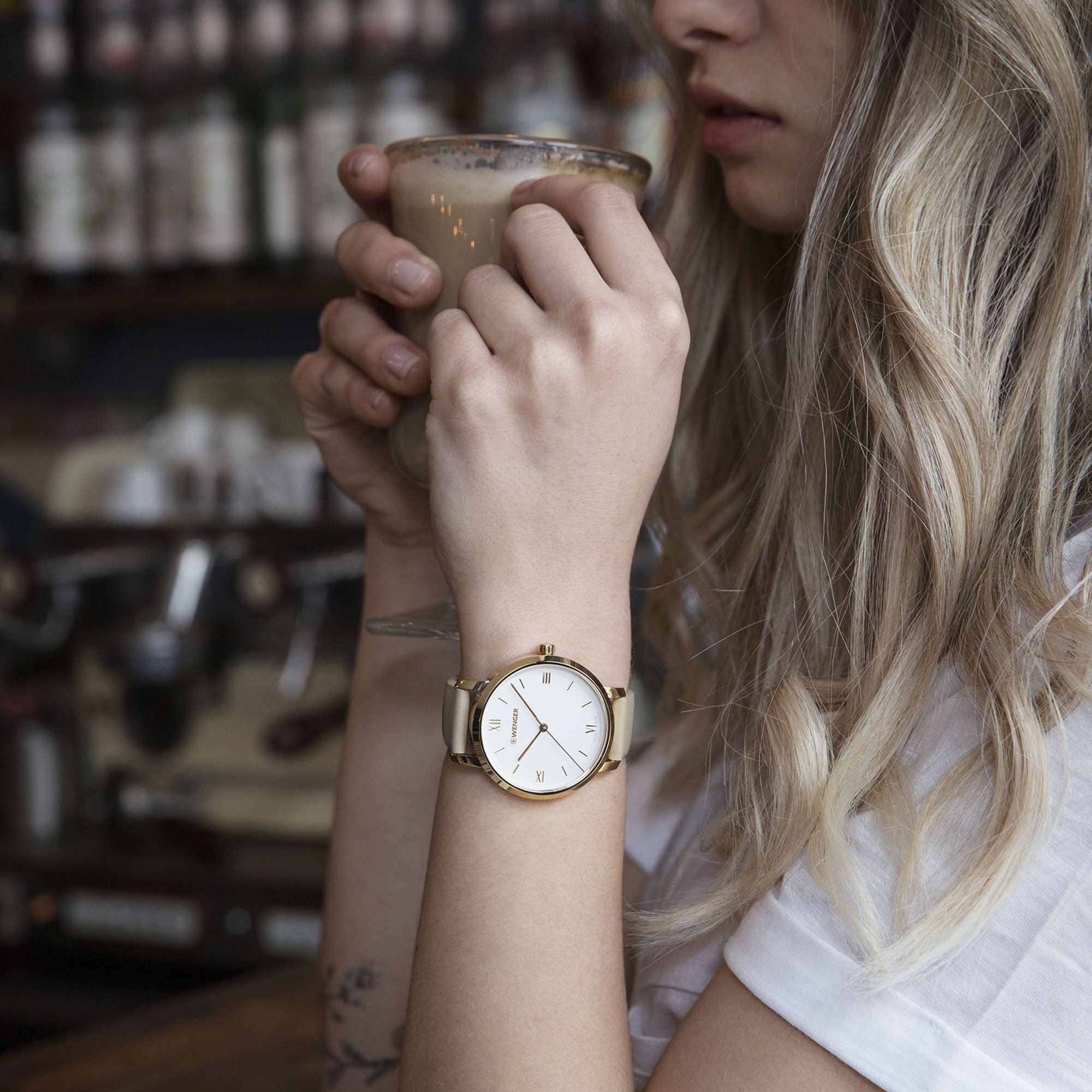 Wenger Metropolitan Donnissima Silver Dial Leather Watch 01.1731.105