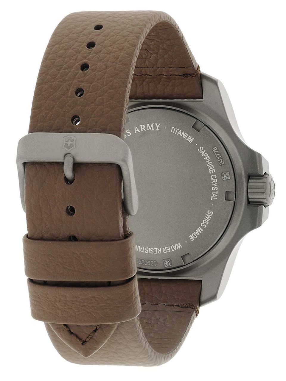 Victorinox I.N.O.X. Black Dial Brown Leather Mens Watch
