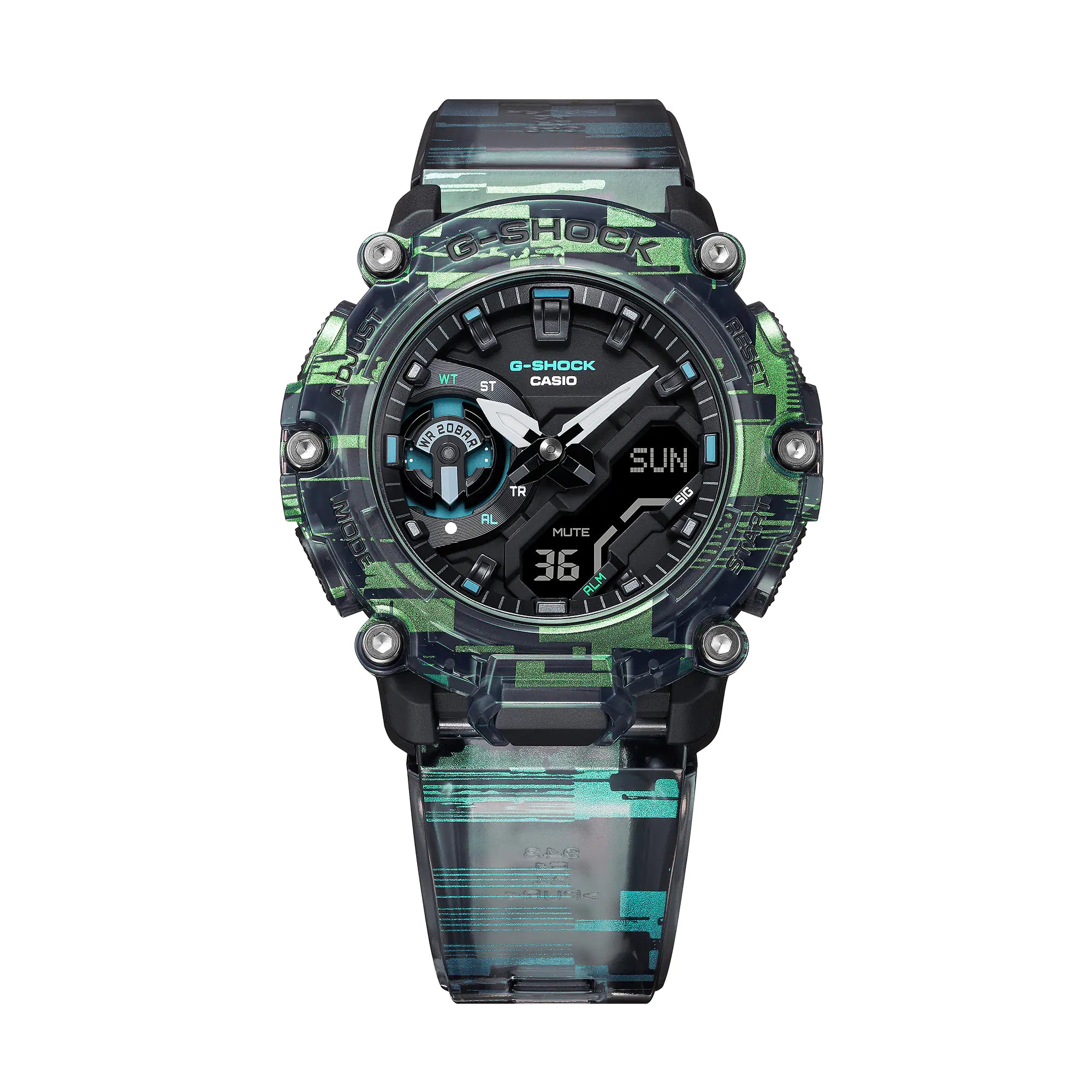 G-Shock Iridescent Digital Transparent Resin Band Watch GA2200NN-1A