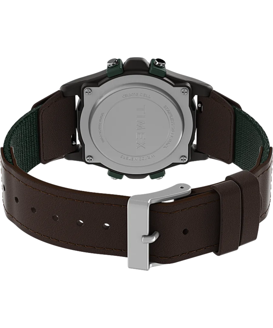 Timex Atlantis 40mm Fabric and Leather Strap Watch TW2V44300