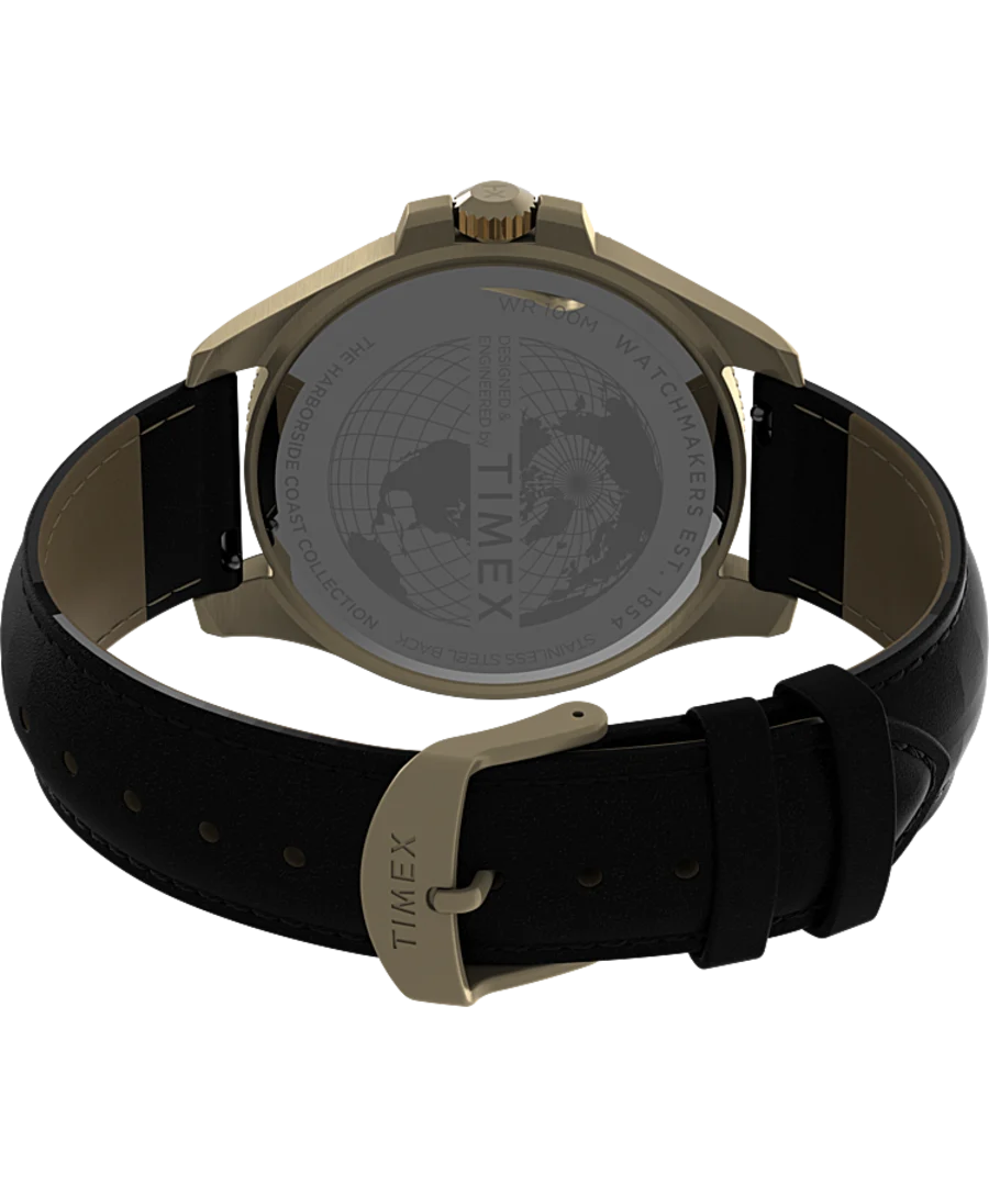 Timex Harborside Coast 43mm Leather Strap Watch TW2V42200