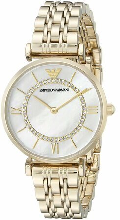 Emporio Armani Women's Gold Dial Stainless Steel Watch AR1907