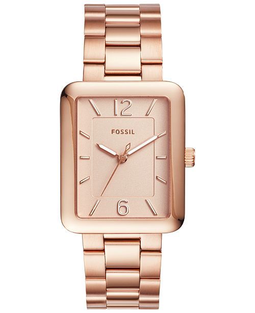 Women's square store face fossil watch