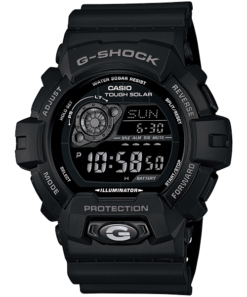 Casio Mens Gr8900A 1 G Shock Tough Solar Digital Black Resin Sport Wat Watch Direct