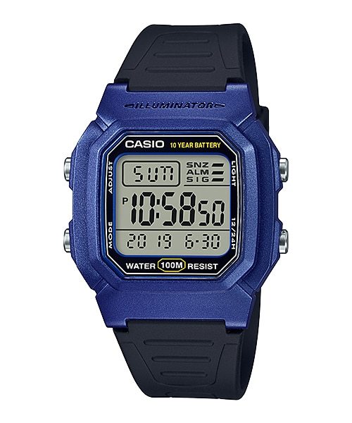Casio W800HM-2A Classic Black & Blue Youth Series Unisex Digital Sports Watch