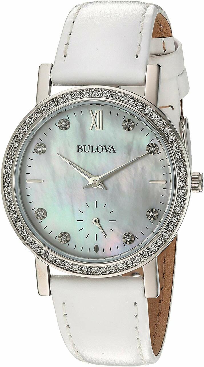 Bulova white leather strap ladies watch hotsell