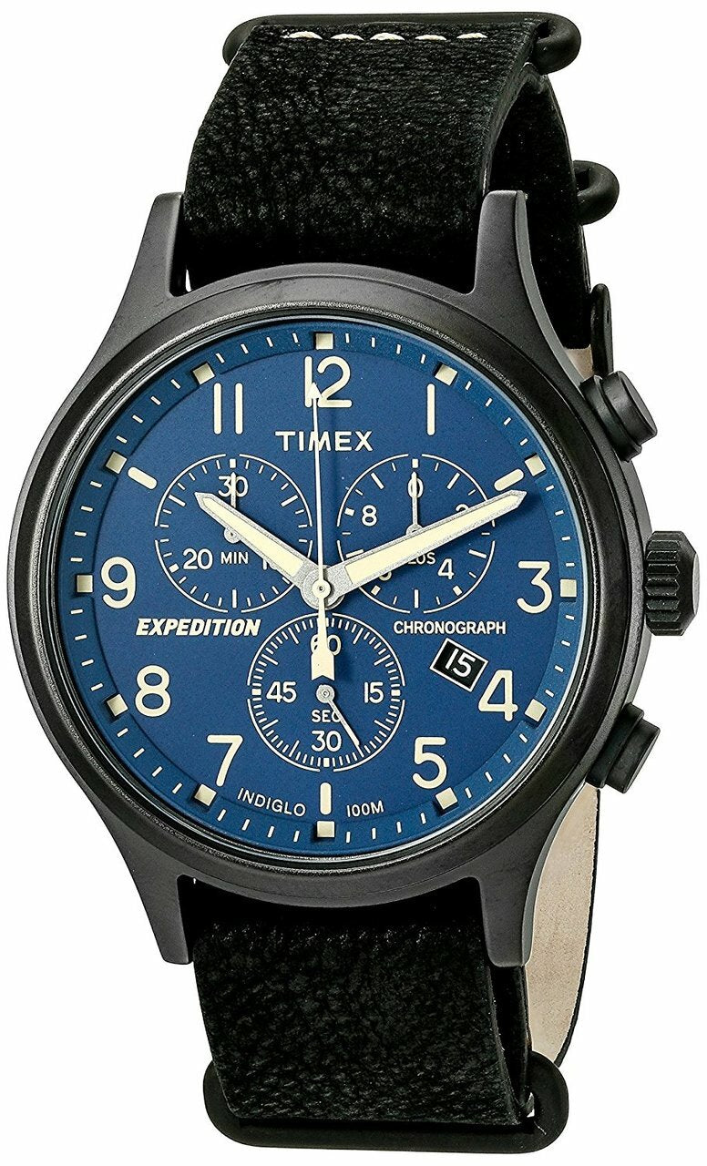 Timex Expedition Scout Chronograph Leather Strap Mens Watch Watch Direct