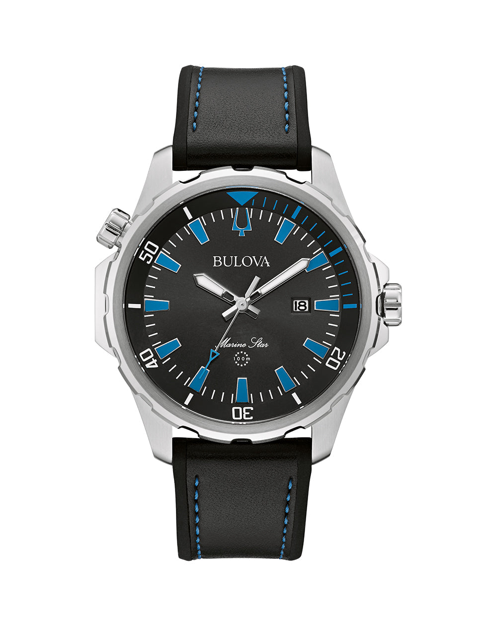 Bulova Black Dial Marine Star Men's Watch 96B337