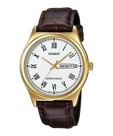 Casio Brown Leather Watch MTP-V006GL-7B