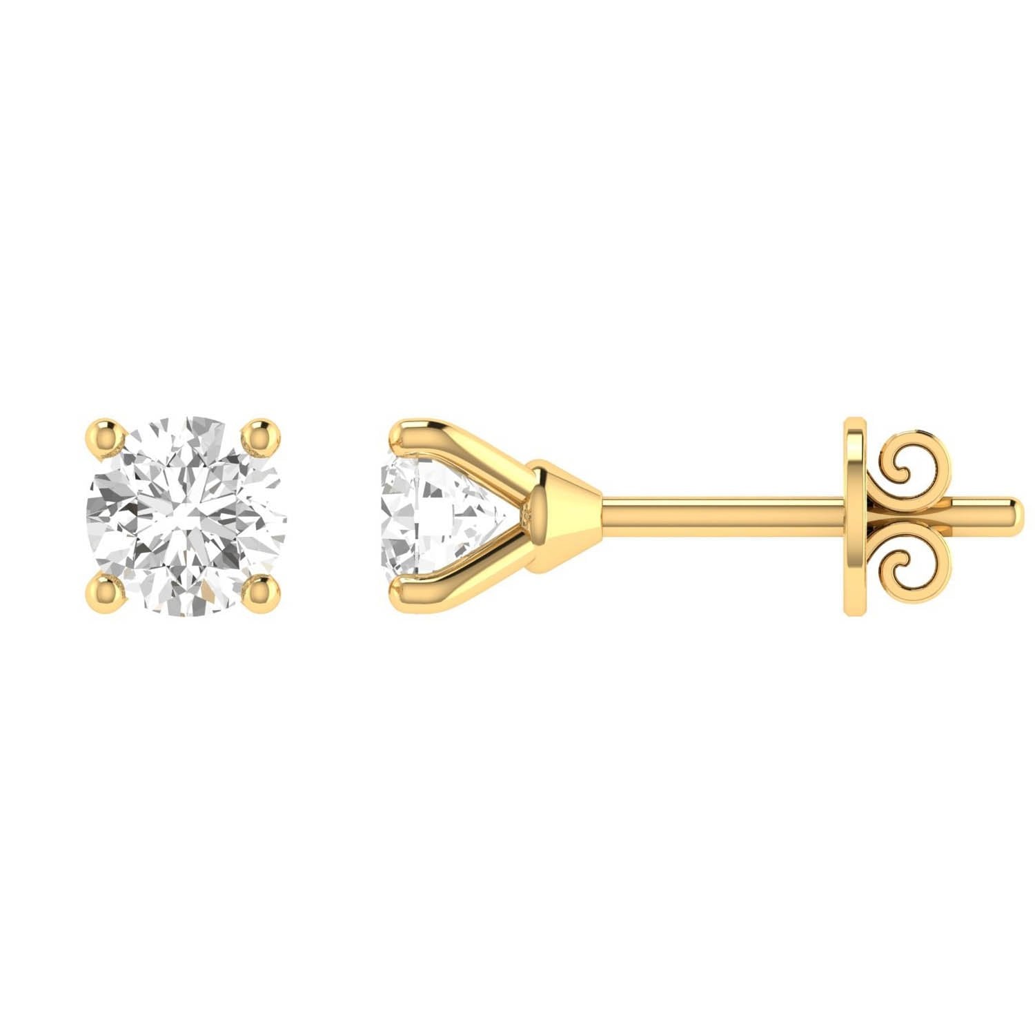 Diamond Stud Earrings with 0.06ct Diamonds in 9K Yellow Gold - 9YCE06