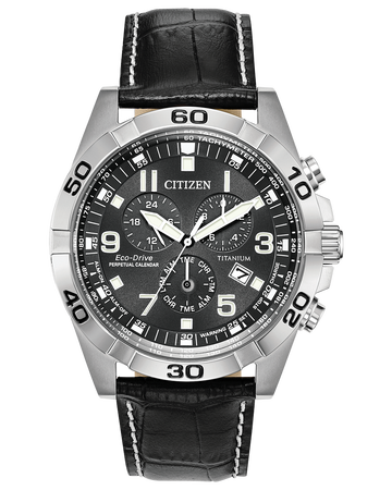 Citizen Leather Grey Dial Men's Watch