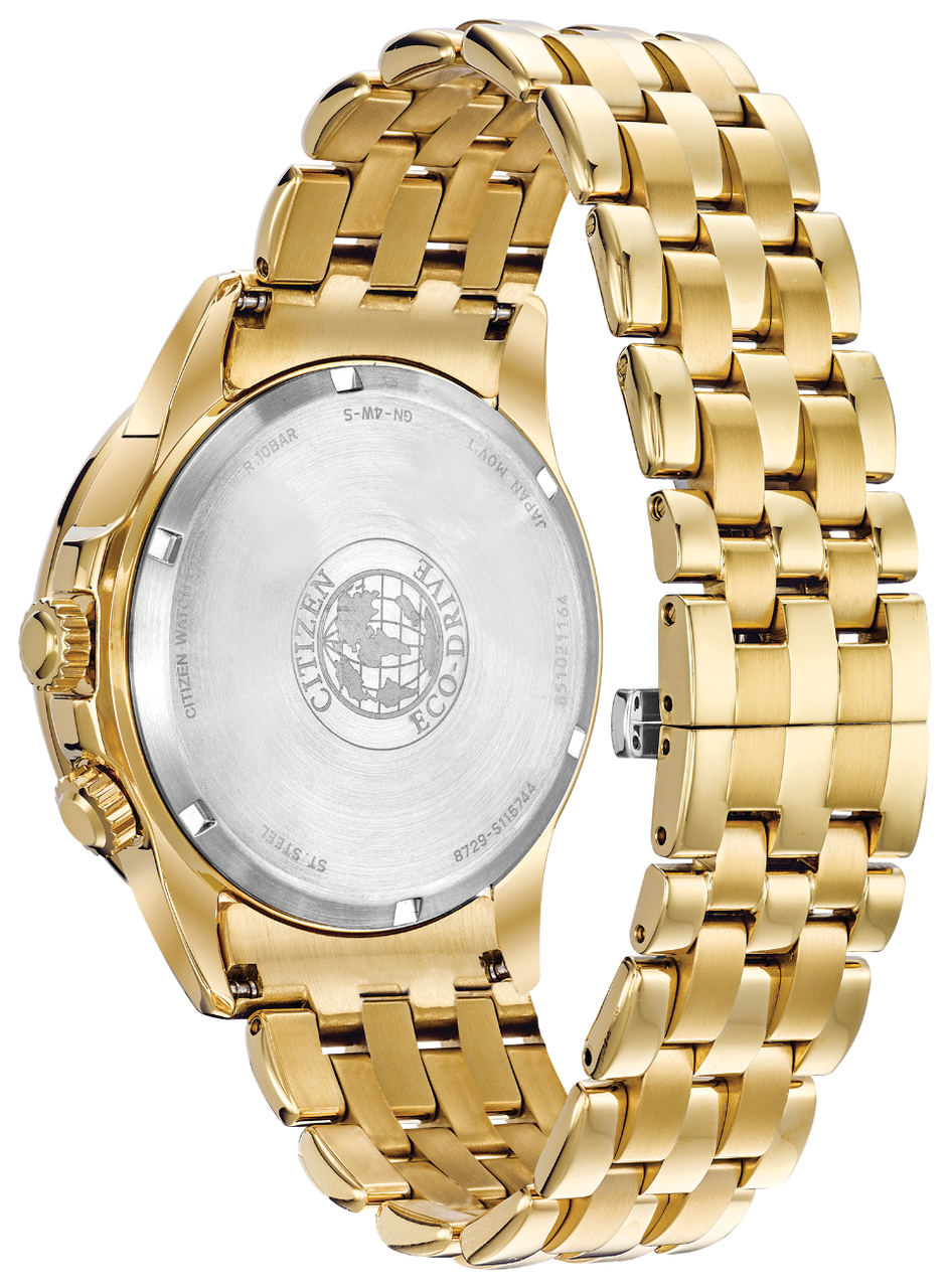 Citizen World Time Diamond Set Gold Men's Watch BU2082-56E