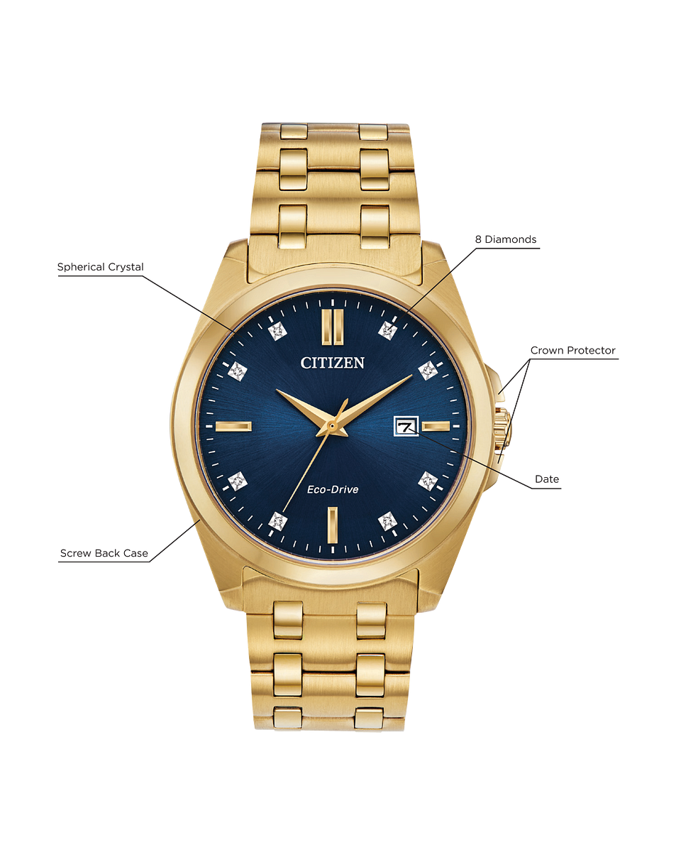 Citizen Corso Gold Case and Blue Dial Dress Watch BM7103-51L