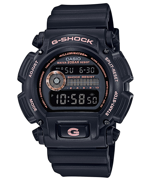 G Shock Digital Black and Rose Gold Mens Watch DW9052GBX 1A4 Watch Direct