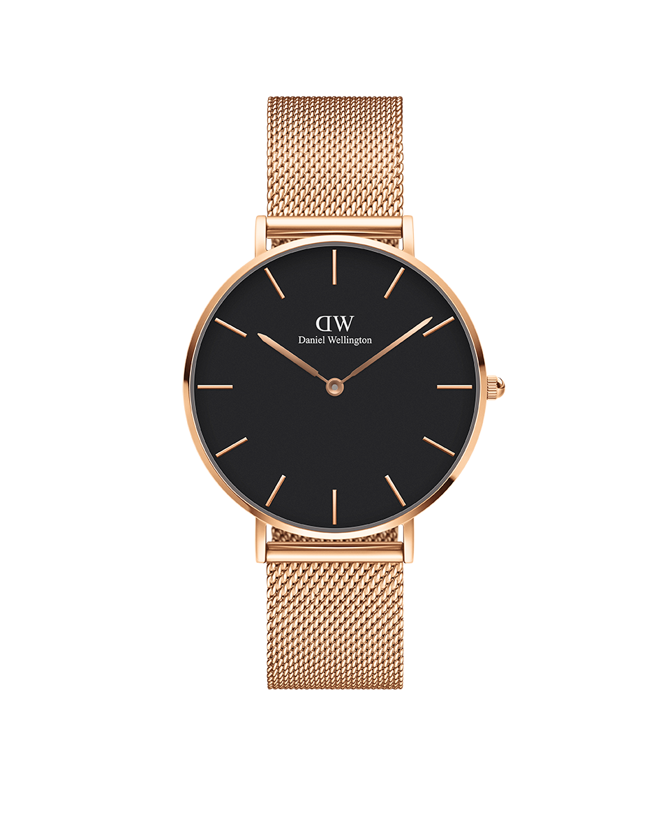 Daniel Wellington Petite 36 Melrose Rose Gold Black Watch Watch Direct