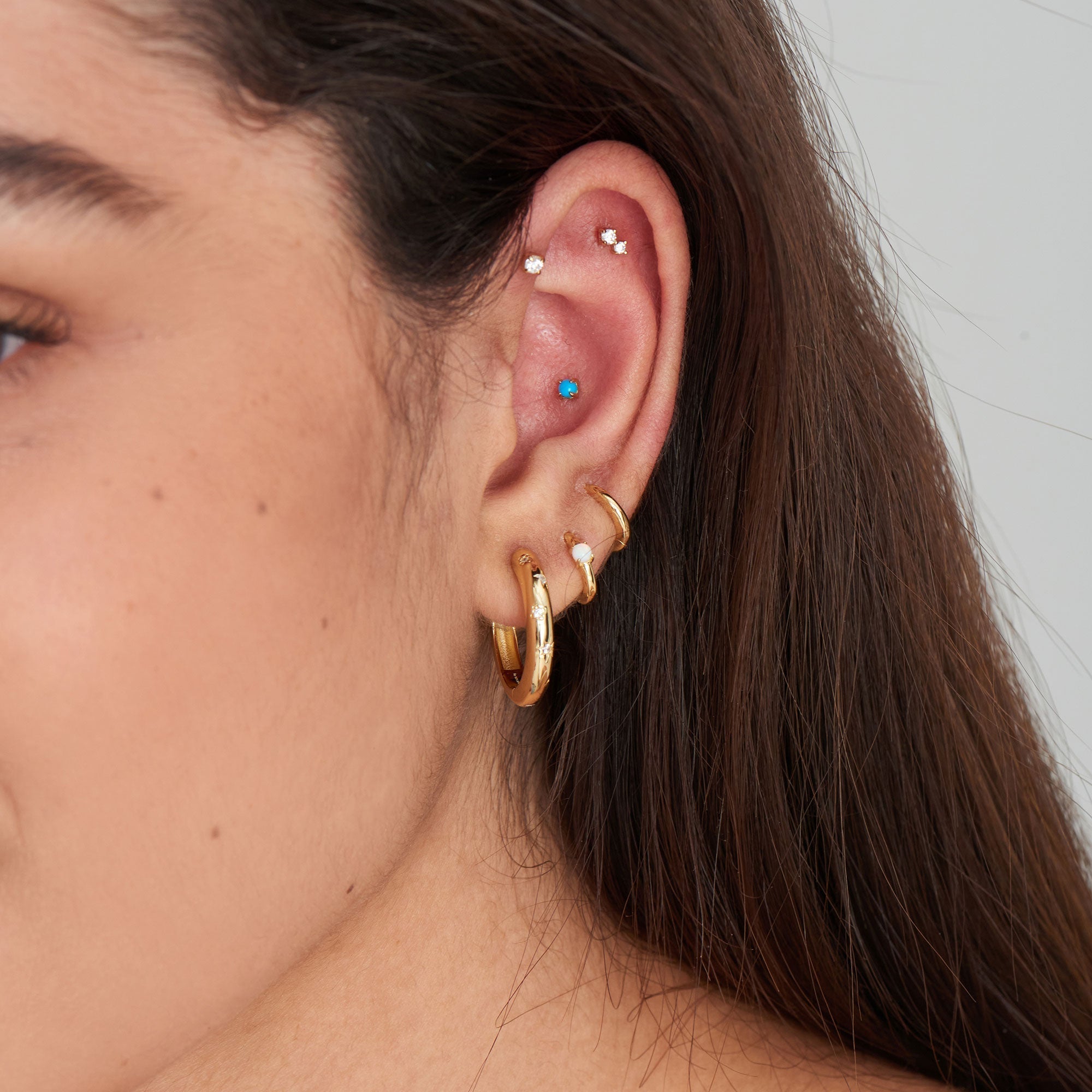 Ania Haie Gold Turquoise Cabochon Barbell Single Earring