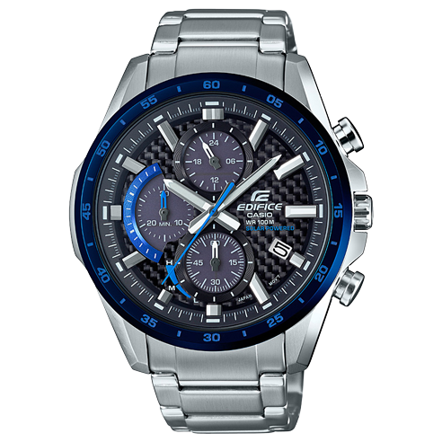 Casio Edifice Chronograph Solar Powered Carbon Dial Watch EQS900DB 2A Watch Direct