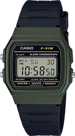Casio Mens 'Classic' Quartz Plastic And Resin Casual Watch (Model: F-91Wm-3Adf)