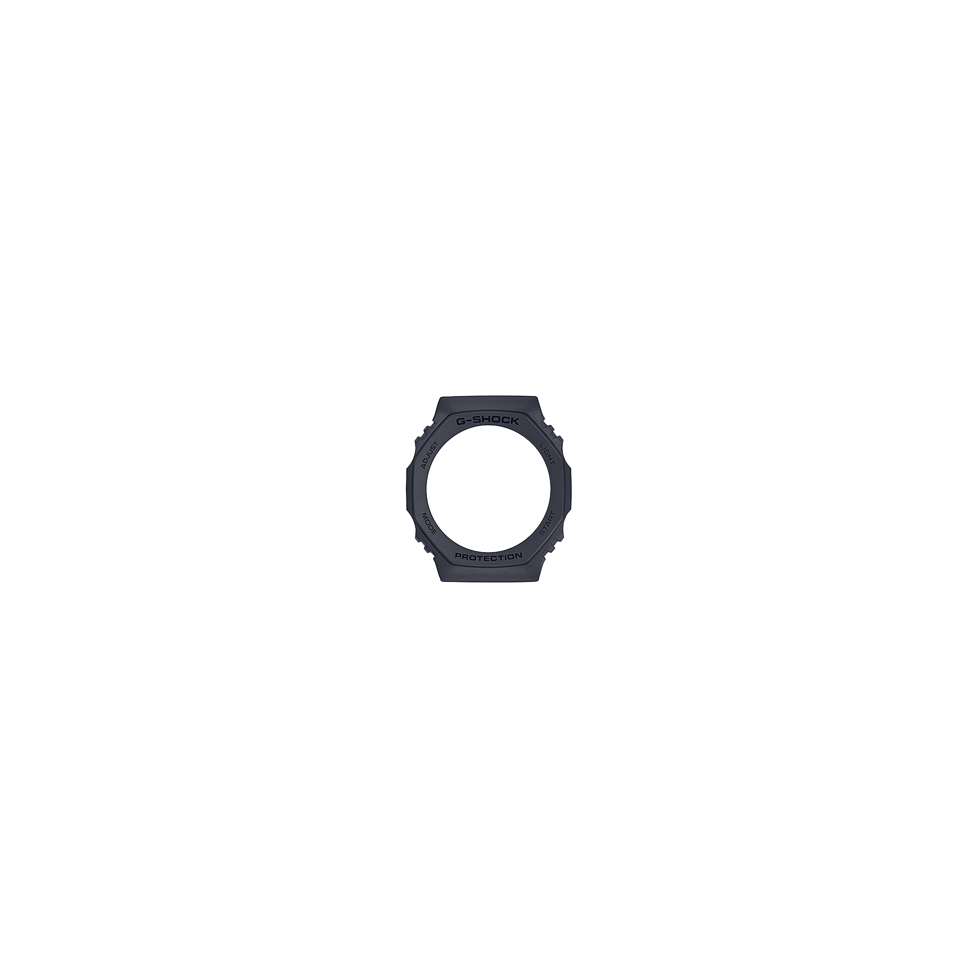Circular watch face bezel with protruding corners.