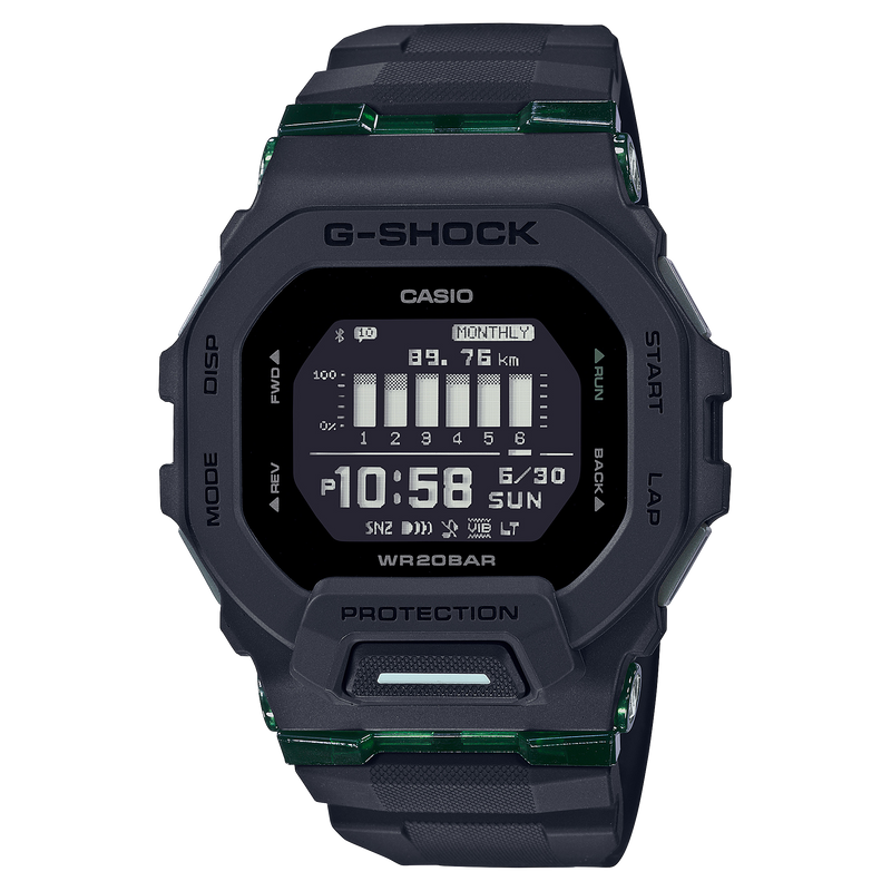 G-Shock GBD-200 Series Black Resin Strap Mens Watch GBD200UU-1D