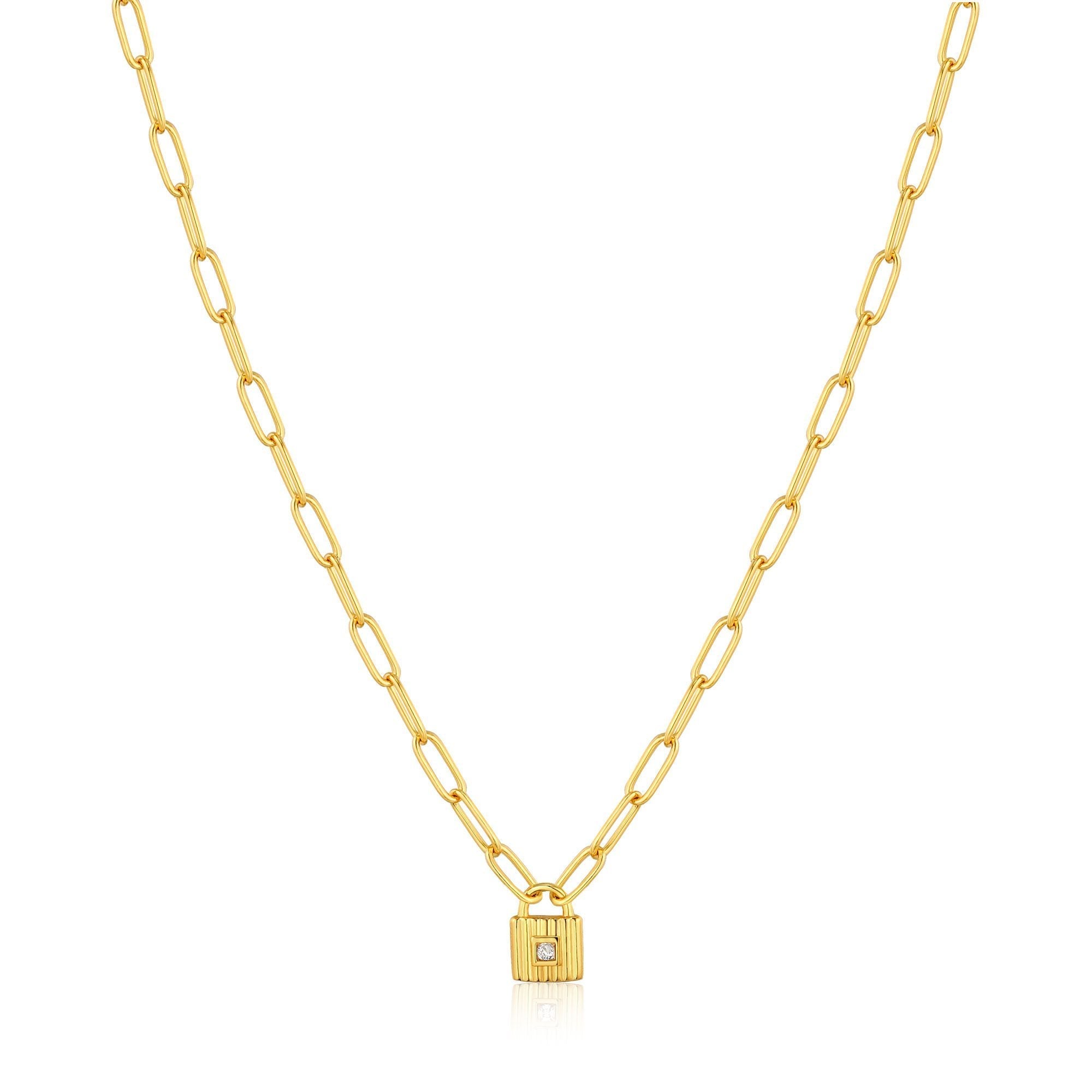 Ania Haie Gold Chunky Chain Padlock Necklace