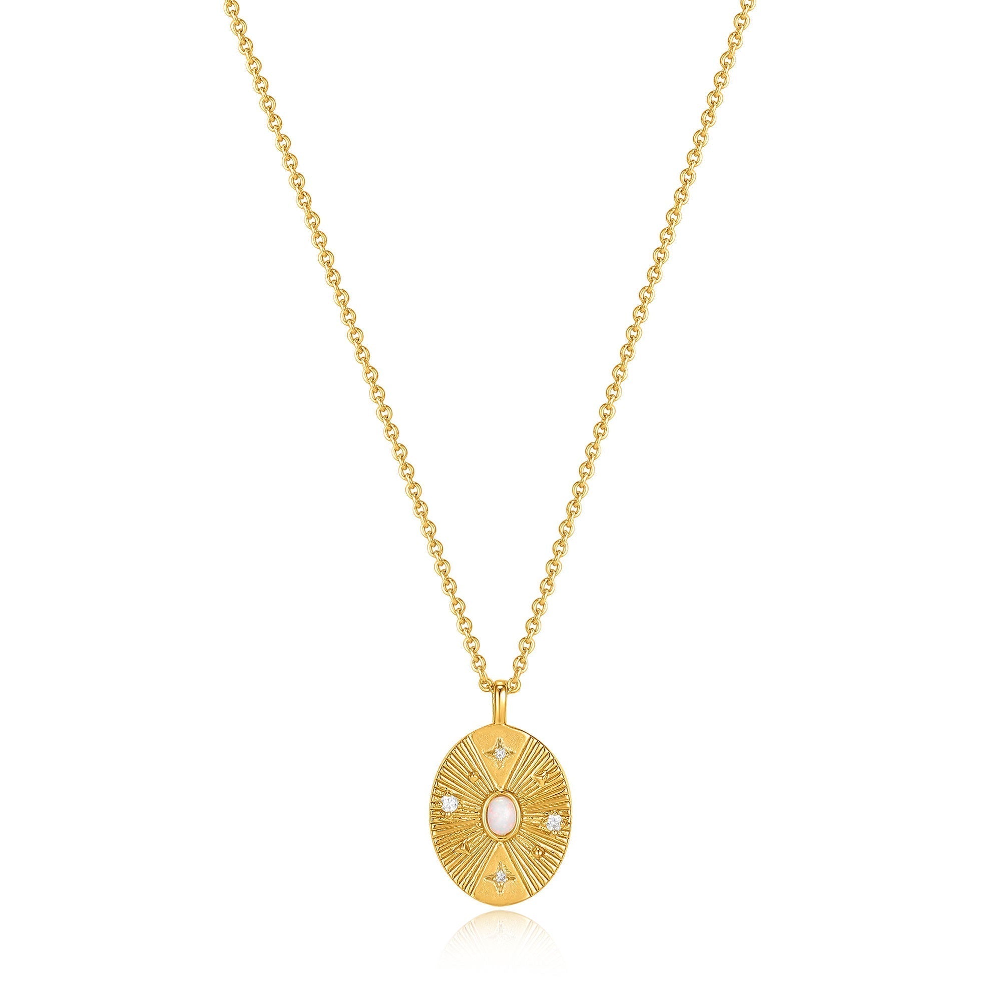 Ania Haie Gold Scattered Stars Kyoto Opal Disc Necklace