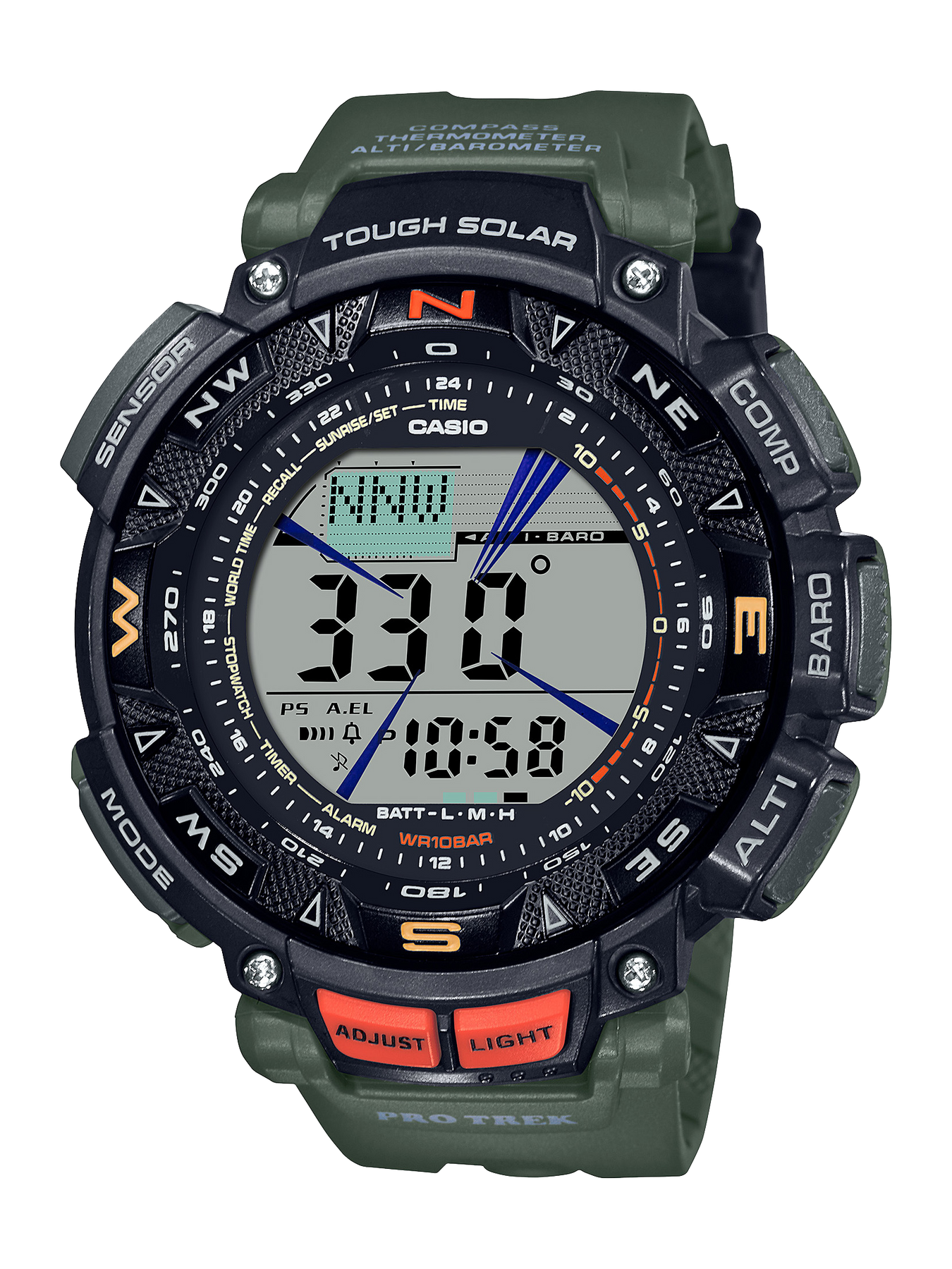 Casio Protrek Triple Sensor Green Watch PRG240-3D