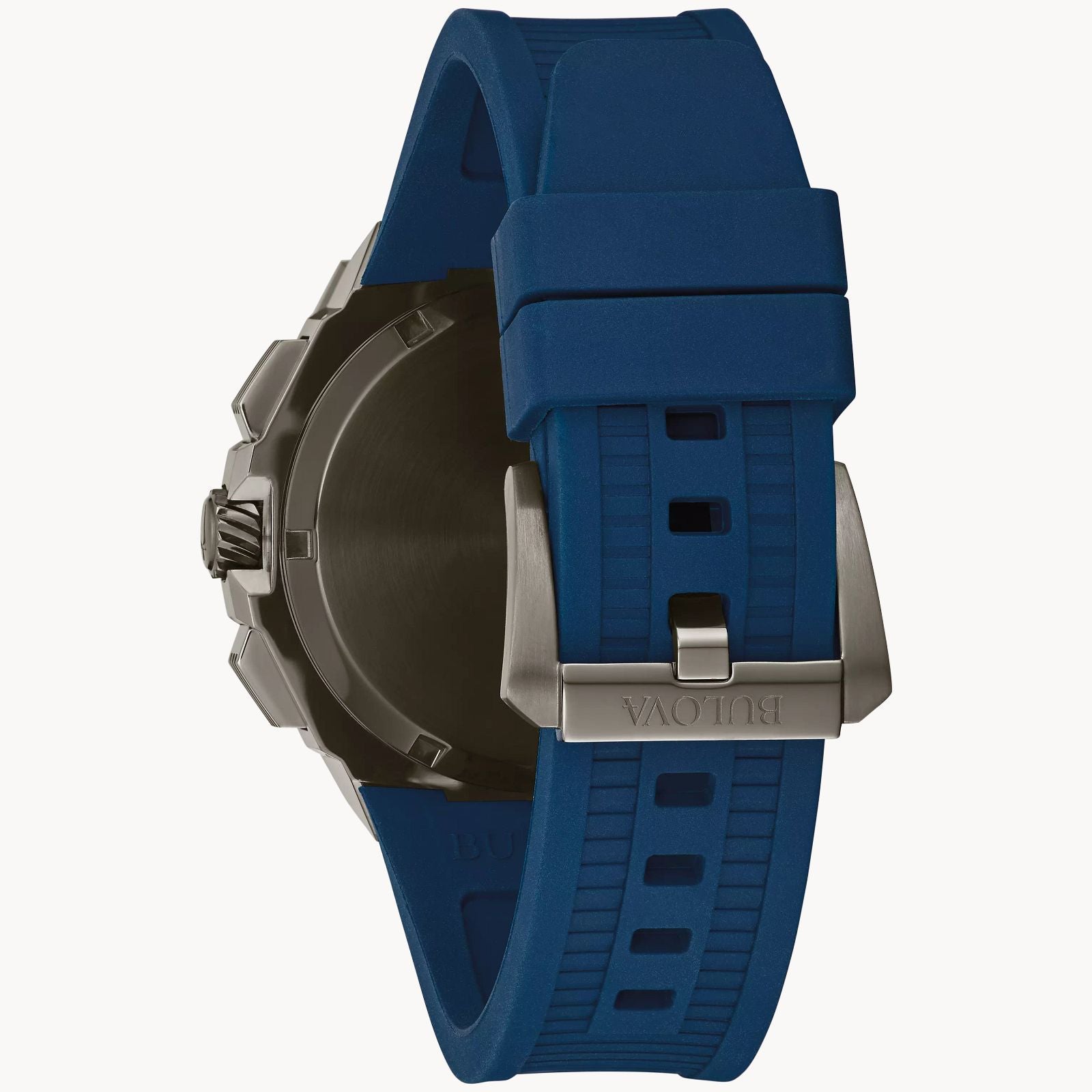 Bulova Precisionist Chronograph Blue Dial and Rubber Band Mens Watch 98B357