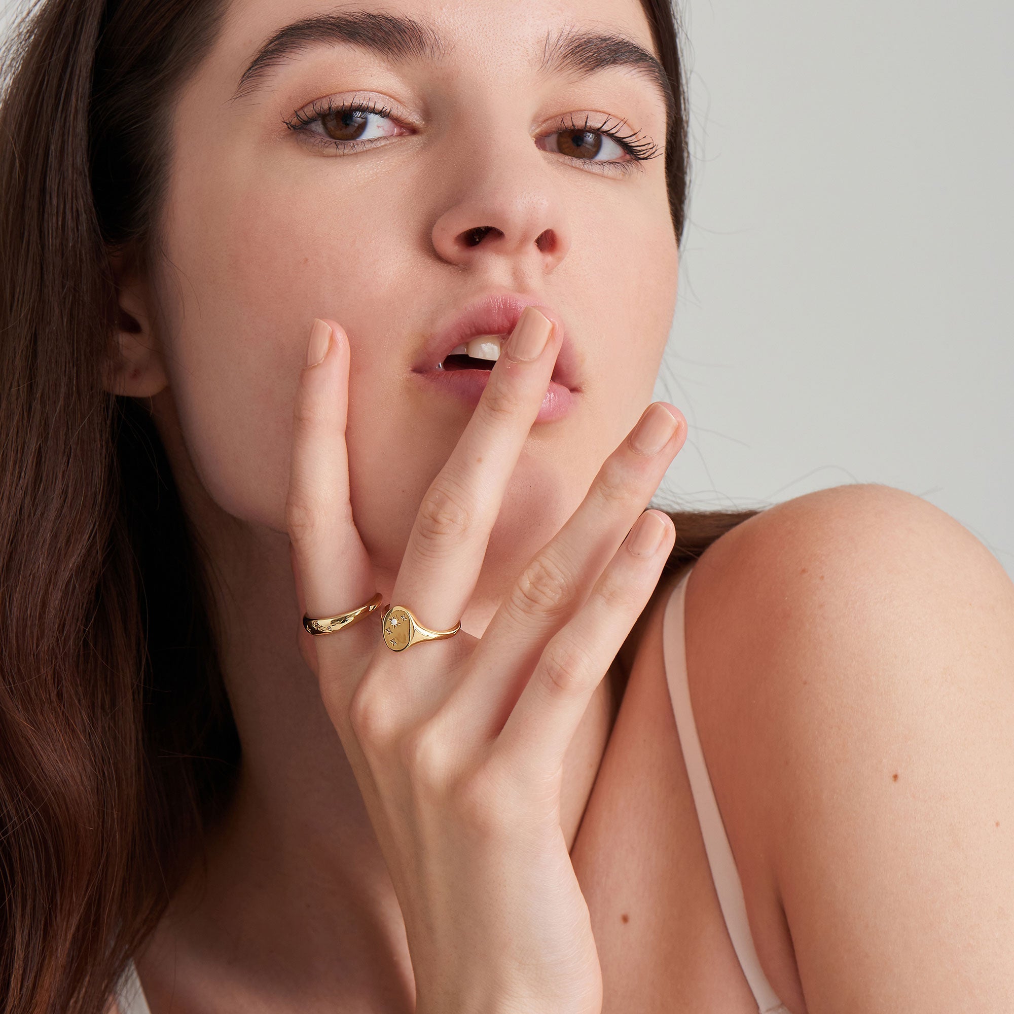Ania Haie Gold Scattered Stars Adjustable Ring