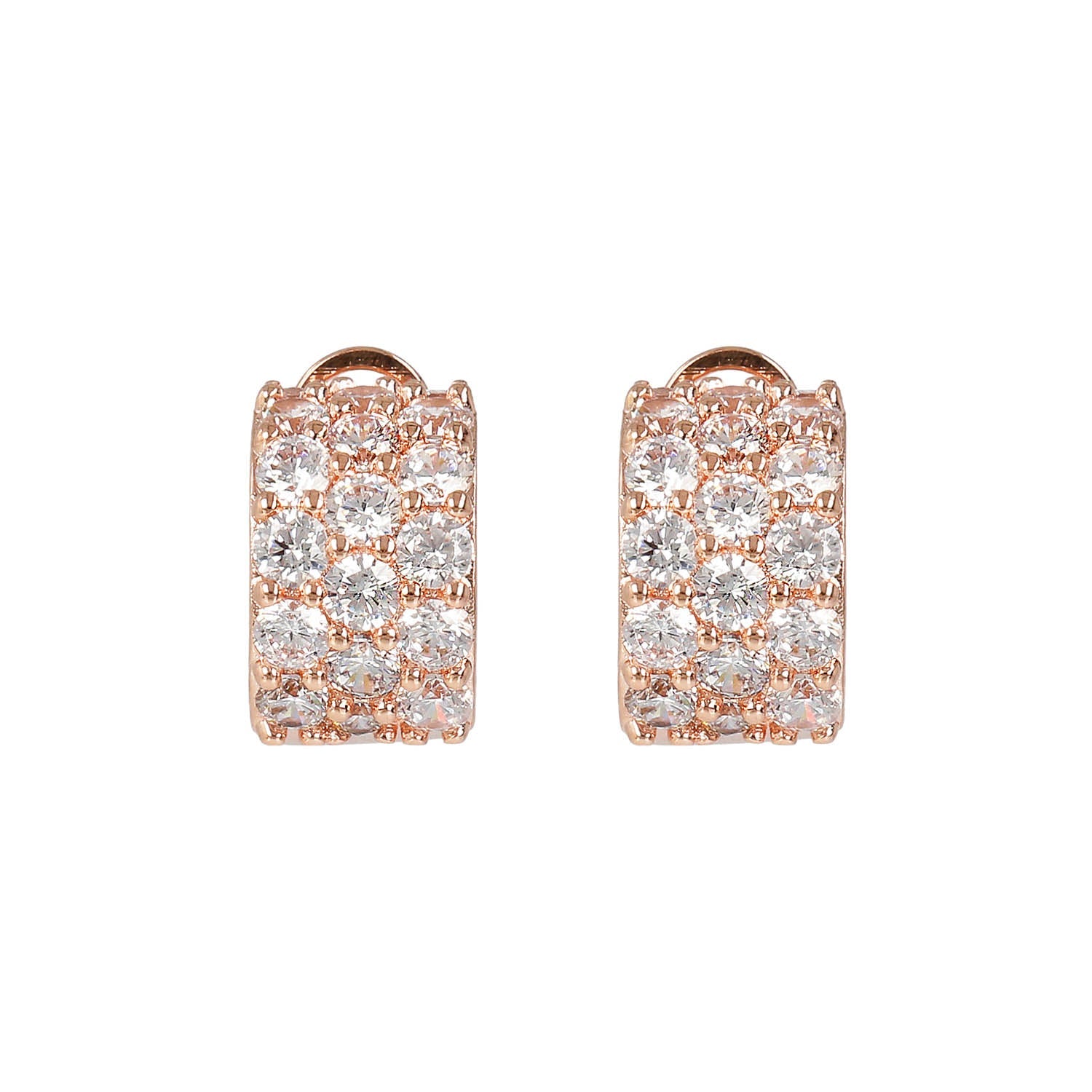 Bronzallure Cubic Zirconia Three Band Earrings