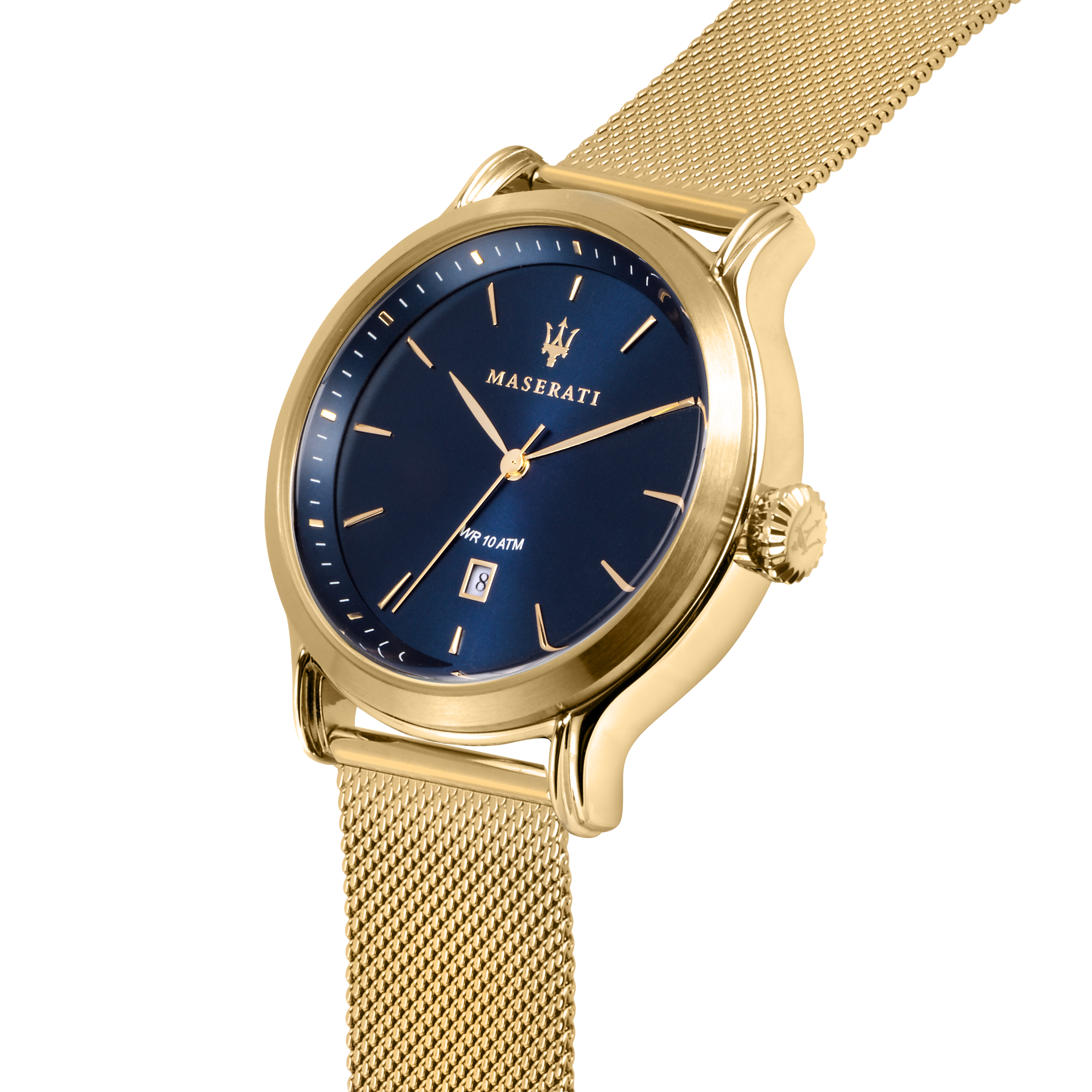 EPOCA 42mm Blue Dial Gold Mesh Watch