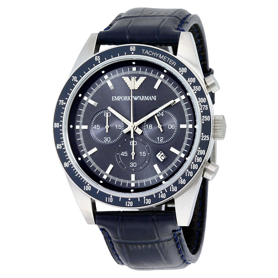 Emporio Armani Mens Ar6089 Sport Analog Display Analog Quartz Blue Watch