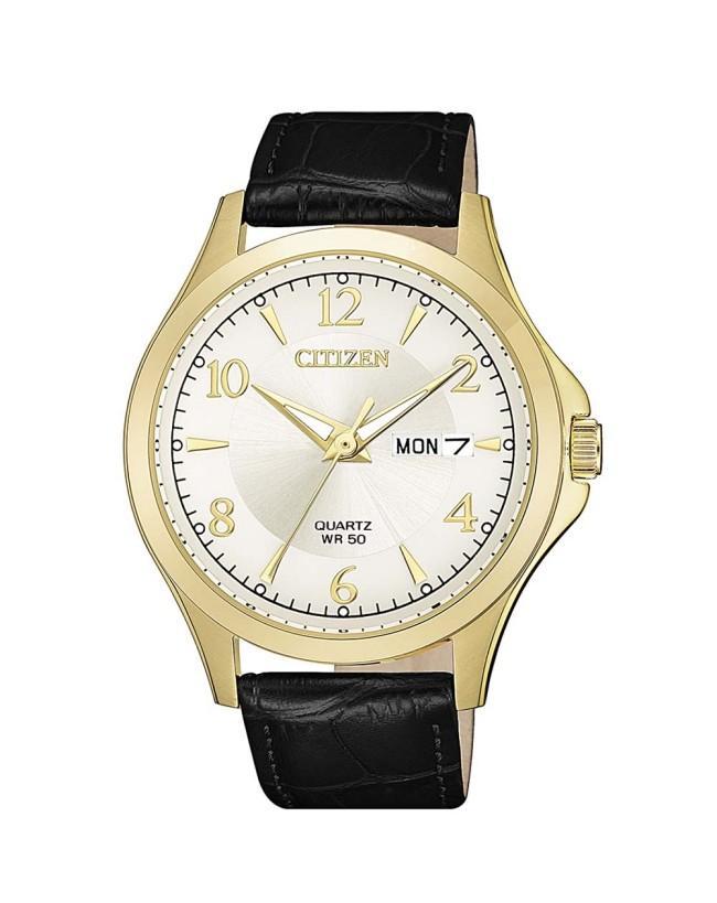 Citizen Quartz Classic Black Leather Strap Watch BF2003-25A