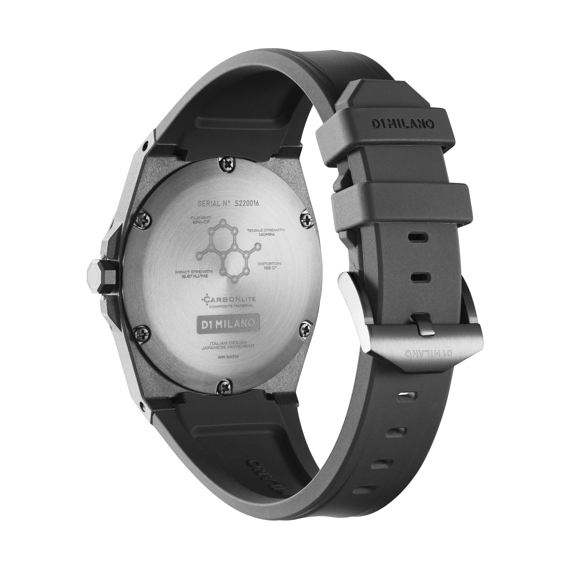 D1 Milano Carbonlite Grey 40.5mm Watch CLRJ02