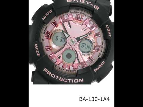 Baby-G Digital Analog Black Resin Band Watch BA130-1A4