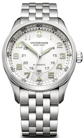 Victorinox Swiss Army Airboss Automatic Silver Dial Mens Watch