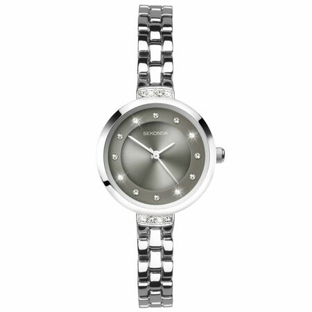 Sekonda Womens Silver Stainless Steel Quartz Watch Grey Dial 26mm