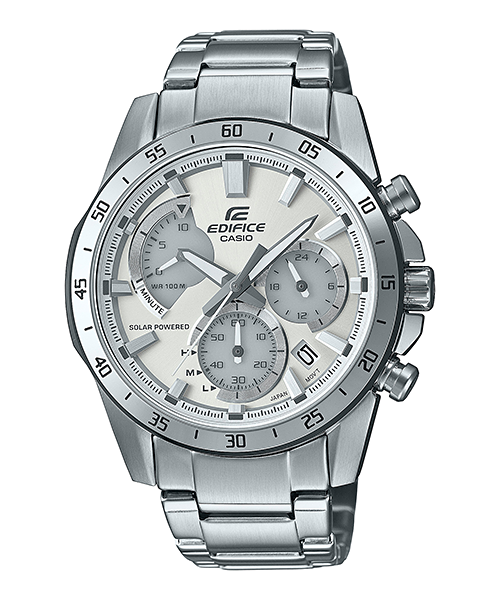 Casio Edifice Chronograph Solar Powered Silver Watch EQS930MD 8A